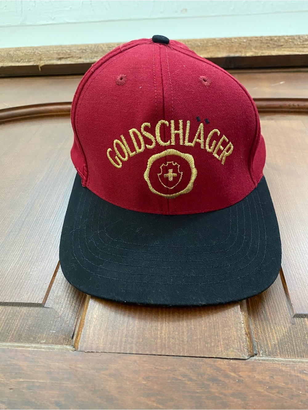 Vintage goldschlager snap back hat